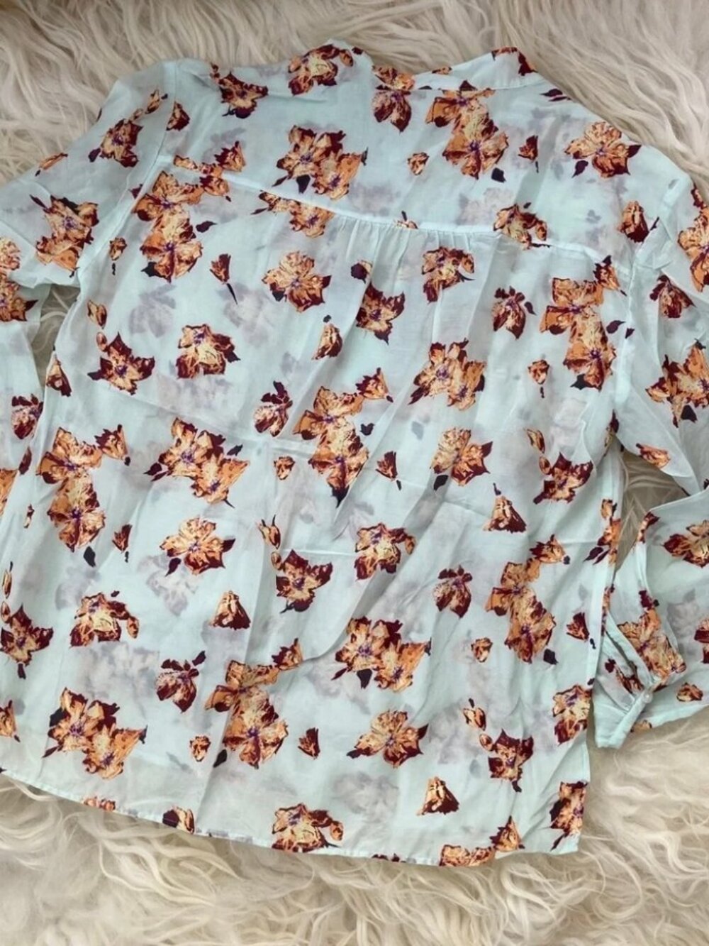 A.L.C. Shira Floral Print Mock Neck Blouse 1380 - Picture 10 of 13